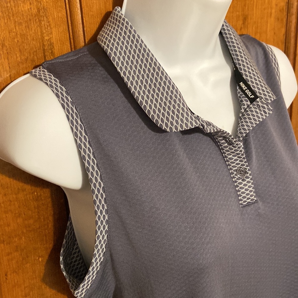 Nike Dri Fit Textured Golf Sleeveless Golf Polo Size Medium - Preloved